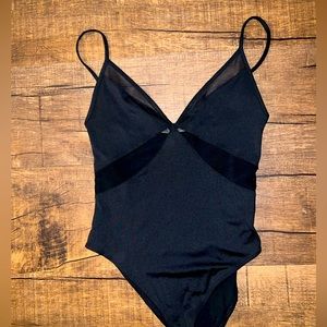 Sexy mesh black bodysuit